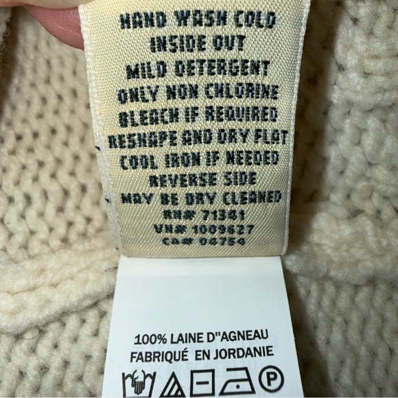 L.L.Bean Classic Ragg Lambswool Cardigan shawl collar toggle buttons cream sz XL - Picture 13 of 13